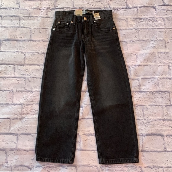 Levi’s Stay Loose Boy's Straight Leg Black Denim Jeans - Size 8 NWT - Picture 1 of 13